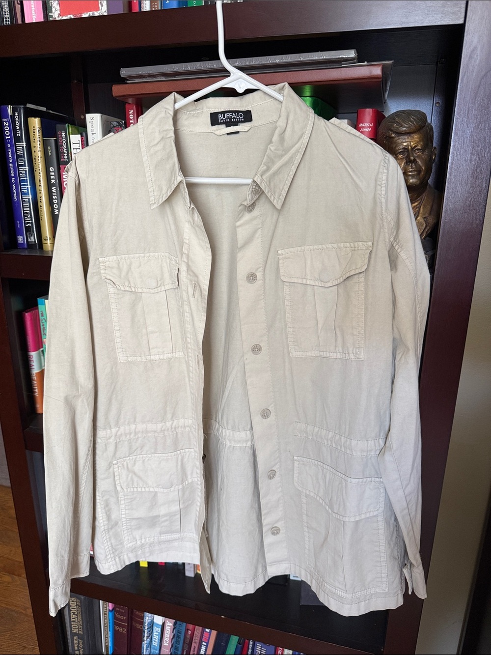 Buffalo David Bitton Beige Casual Button-Down Shirt Jacket